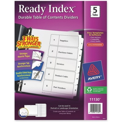 Avery Ready Index Classic Tab Binder Dividers (11130)