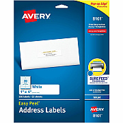 Avery Easy Peel White Inkjet Mailing Labels (AVE8161)
