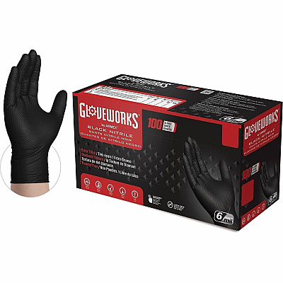 GloveWorks by AMMEX GloveWorks by AMMEX Powder-Free Industrial RDT Nitrile Gloves (GWBN44100)