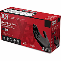 X3 Industrial Black Nitrile Powder-Free Gloves (BX349100)