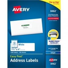 Avery Easy Peel White Inkjet Mailing Labels (8462)