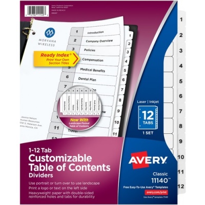 Avery Ready Index Classic Tab Binder Dividers (11140)