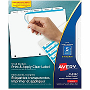 Avery Print & Apply Clear Label Dividers - Index Maker Easy Apply Label Strip (AVE11436)