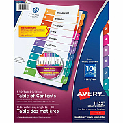 Avery Ready Index Table of Content Dividers for Laser and Inkjet Printers (AVE11135)