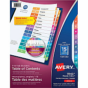 Avery Ready Index Table of Content Dividersfor Laser and Inkjet Printers (AVE11143)