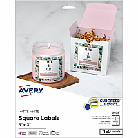 Avery Matte White 3"x3" Square Labels (05659)