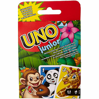 UNO Junior Card Game For Kids With Simple Rules & Animal Matching For 2-4 Player (GKF04)