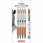 Zebra F-301 EarthyTones Retractable Ballpoint Pens (27294)