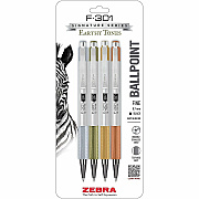 Zebra F-301 EarthyTones Retractable Ballpoint Pens (27304)