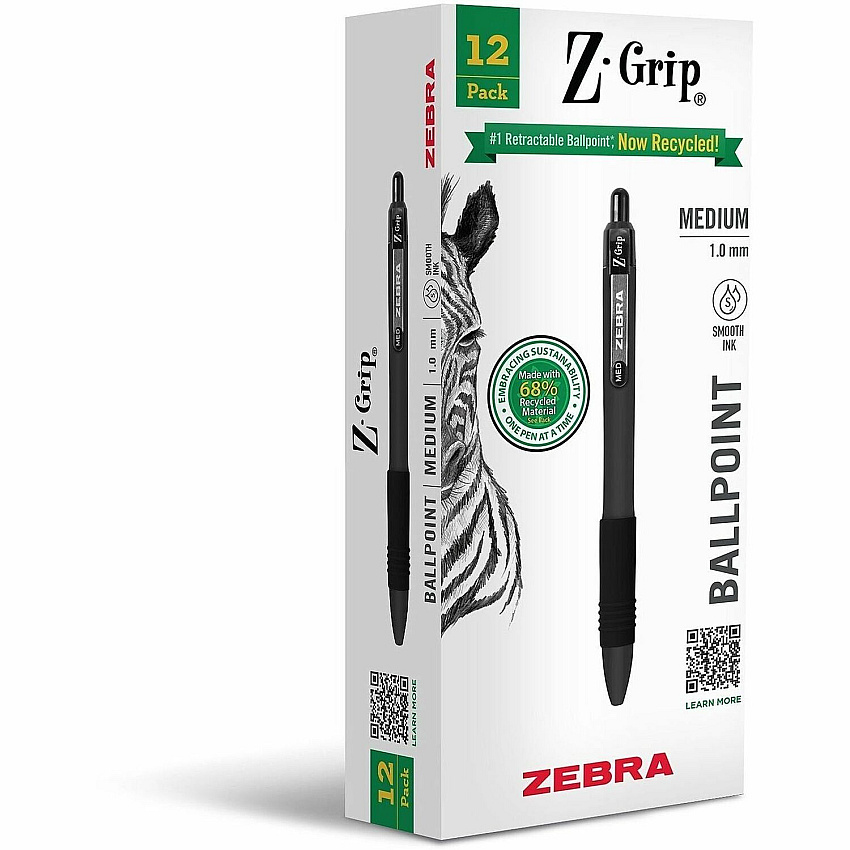Zebra Z-Grip Retractable Ballpoint Pens (20610)