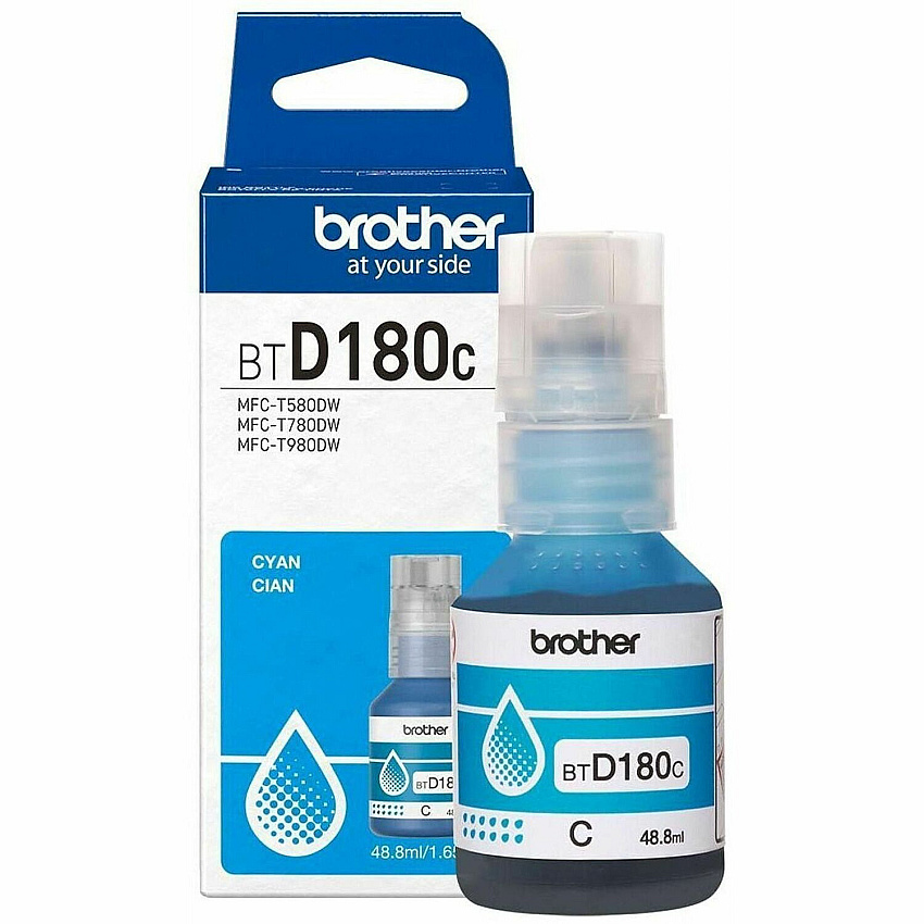 Brother Genuine BTD180C High Yield Cyan Ink Bottle (BTD180CS)
