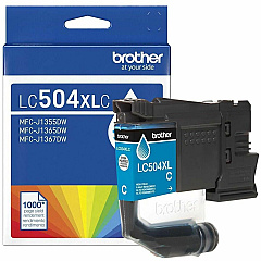 Brother LC504XLC Original High Yield Inkjet Ink Cartridge - Cyan Pack (LC504XLCS)