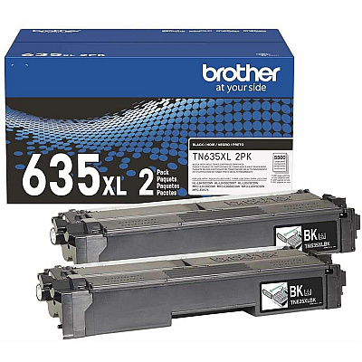 Brother TN635XL2PK Original High Yield Laser Toner Cartridge - Twin-pack - Black - 2 / Pack