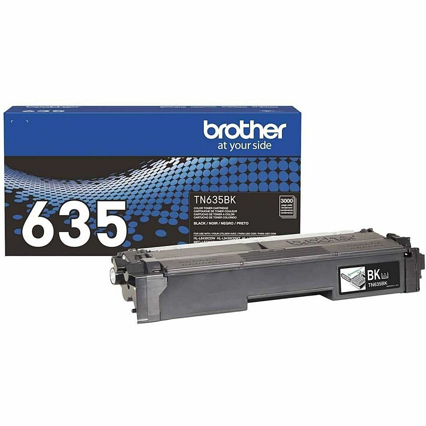 Brother TN635BK Original Standard Yield Laser Toner Cartridge - Black - 1 Each
