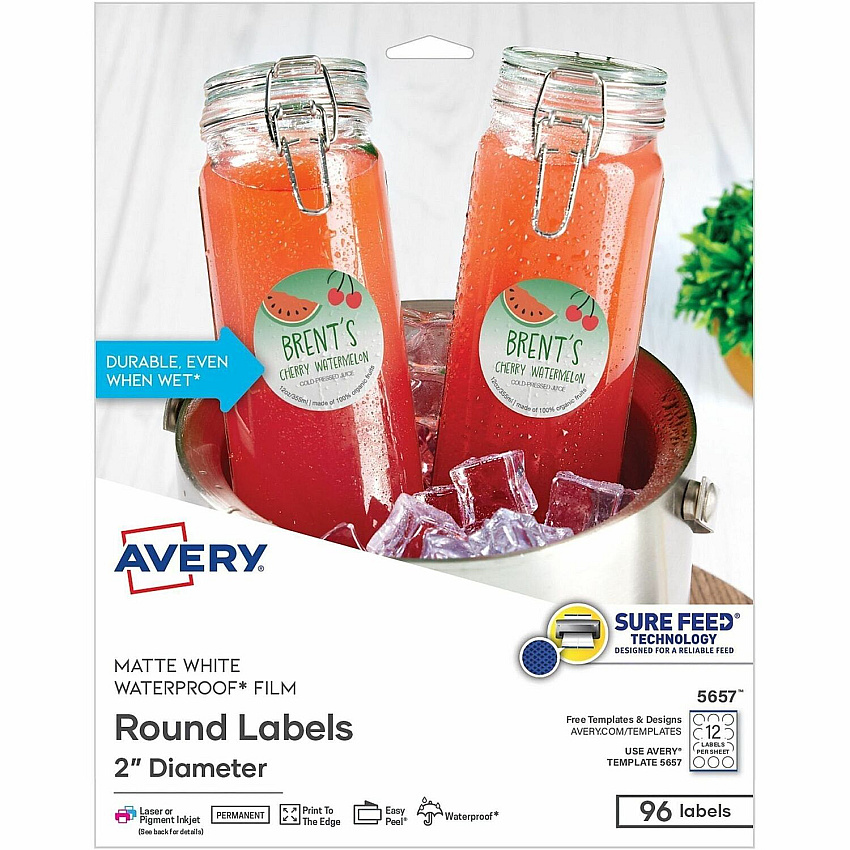 Avery 2" Waterproof Round Labels (05657)