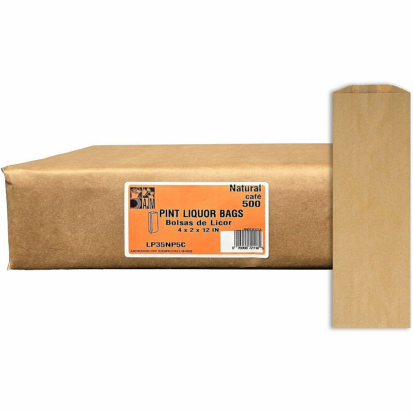 AJM Packaging Packaging Packaging AJM Packaging Packaging Pint-Size Liquor Bags (LP35NP5C)