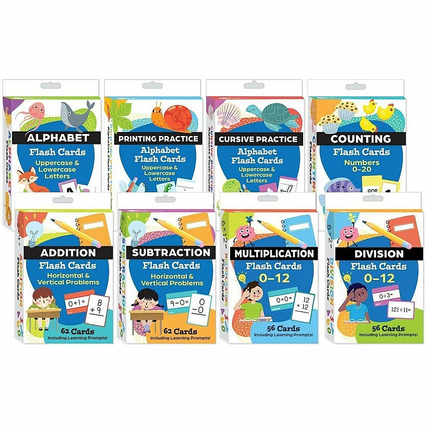 Shell Education Teacher Created Materials Math Alphabet & Literacy Flash Cards Set (161147)