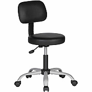 NuSparc Anti-Microbial PVC Stool with Seat Back (FCH204VNBK)
