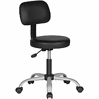 NuSparc Anti-Microbial PVC Stool with Seat Back (FCH204VNBK)