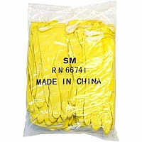 ProWorks Latex Flock Lined 16 Mil Glove Yellow Small Bulk Pack (GRFYSM1B)