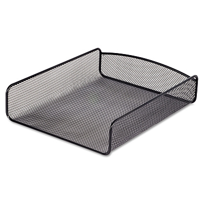 Safco Onyx Desk Tray, 1 Section, Letter Size Files, 9.25" x 11.75" x 2.5", Black (SAF3272BL)
