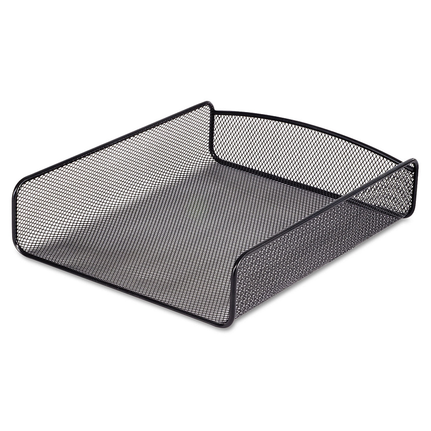Safco Onyx Desk Tray, 1 Section, Letter Size Files, 9.25" x 11.75" x 2.5", Black (SAF3272BL)