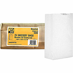 AJM Packaging Packaging Packaging AJM Packaging Packaging #2 White Paper Grocery Bags (WB02NP5CES)