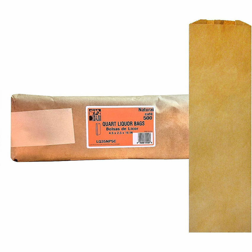 AJM Packaging Packaging Packaging AJM Packaging Packaging Quart-Size Liquor Bags (LQ35NP5CES)