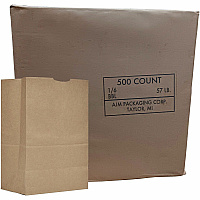 AJM Packaging Packaging Packaging AJM Packaging Packaging 1/6 BBL #57 Kraft Paper Grocery Sacks (GS57NP5CES)