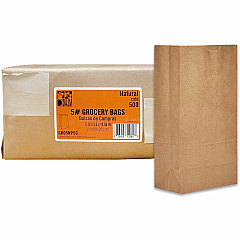 AJM Packaging Packaging Packaging AJM Packaging Packaging #5 Squat Kraft Paper Grocery Bags (GB05NP5CES)