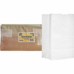 AJM Packaging Packaging Packaging AJM Packaging Packaging #20 Squat White Paper Grocery Bags (WB20NP5CES)