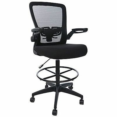 BOSS Mesh Flip-Arm Stool (16366BKBK)