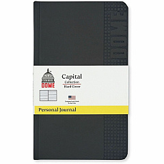 Dome Personal Journal - 5 x 8 Inch Hardcover Black Lined Journal Notebook (30009)