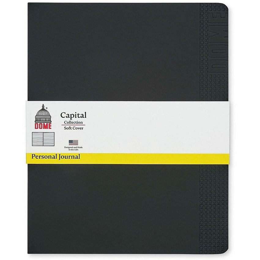 Dome Personal Journal - 8×10 Inch Softcover Black Lined Journal Notebook (30012)