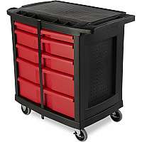 Rubbermaid Commercial 5-Drawer Mobile Work Center (FG773488BLA)