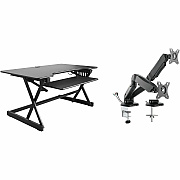 Rocelco R DADBR-40 Height-Adjustable Sit-to-Standing Desk Riser (RDADRB40MA2)
