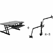 Rocelco R ADRB-45-DM3 Standing Desk Converter Bundle