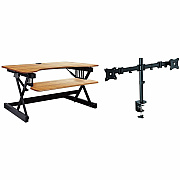 Rocelco R DADTR-40 Height-Adjustable Sit-to-Standing Desk Riser (RDADRT40DM2)