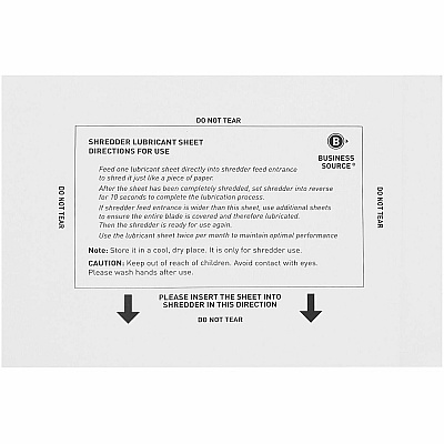 Business Source Shredder Lubricant Sheets (38026CT)