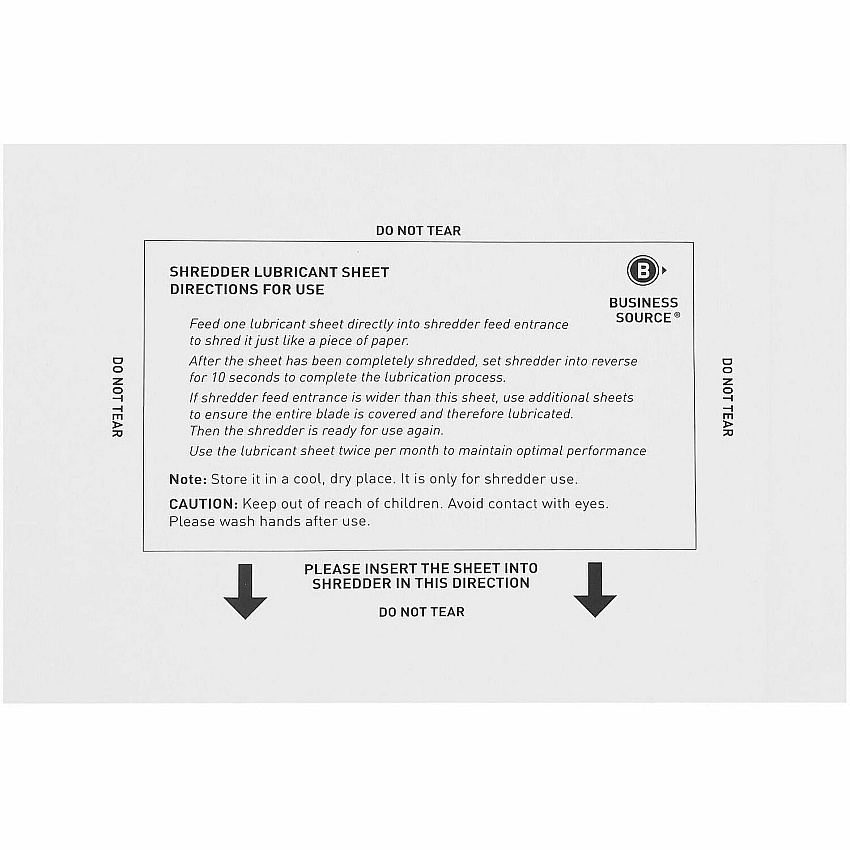 Business Source Shredder Lubricant Sheets (38026CT)