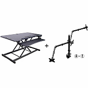 Rocelco R EDRB-46-DM3 Electric Desk Riser Bundle