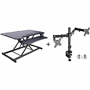 Rocelco R EDRB-46-DM2 Electric Desk Riser Bundle
