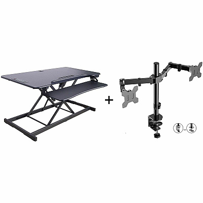 Rocelco R EDRB-46-DM2 Electric Desk Riser Bundle