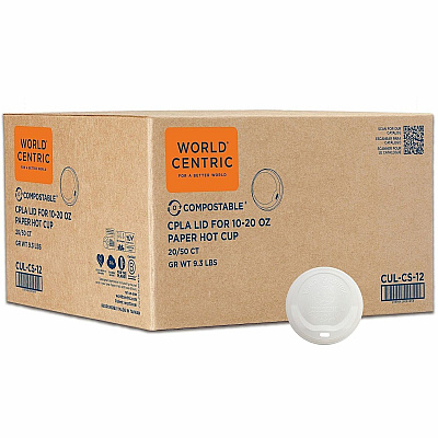World Centric 12oz-22oz Clear Cold Cup Lids (CULCS12F)