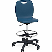 Lorell League Adjustable Height Mobile Lab Stool (83094NY)