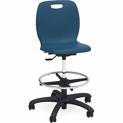 Lorell League Adjustable Height Mobile Lab Stool (83094NY)