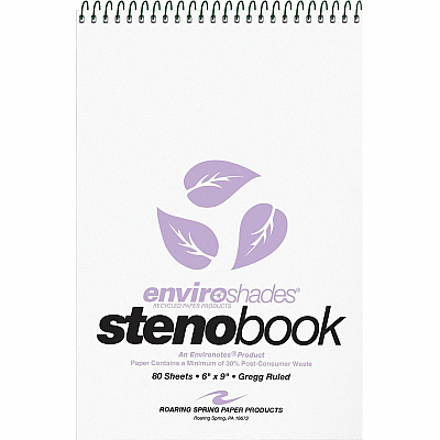 Roaring Spring Enviroshades Gregg-Ruled Steno Book (12264CT)