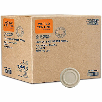 World Centric Compostable Fiber Lids (BOLFB8GNLF)