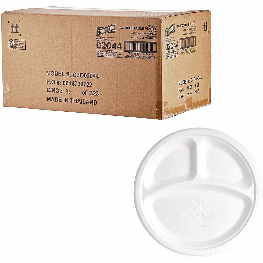 Genuine Joe BPI Certified Compostable Paper Plate (02045)