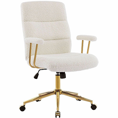 Techni Mobili Textured Boucle Office Chair (3270CWHT)